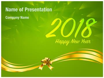 2018 New Year wishes on Green Background