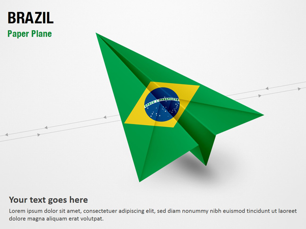Paper Plane with Brazil Flag
