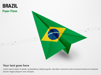 Paper Plane with Brazil Flag