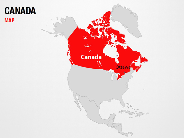 Canada on World Map