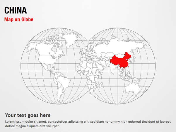 China Map on Globe