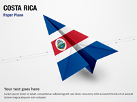 Paper Plane with Costa Rica Flag