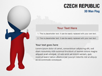 Czech Republic 3D Man Flag