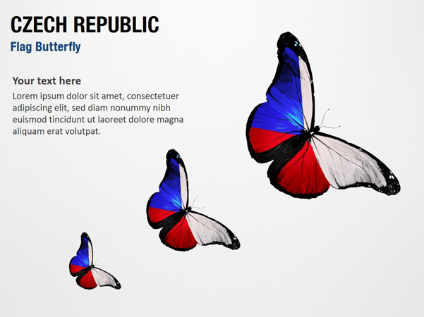 Czech Republic Flag Butterfly