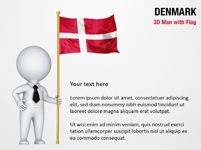 3D Man with Denmark Flag