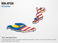 3D Section Map with Malaysia Flag
