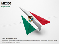 Paper Plane with Mexico Flag