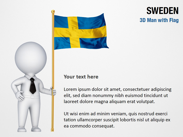 3D Man with Sweden Flag