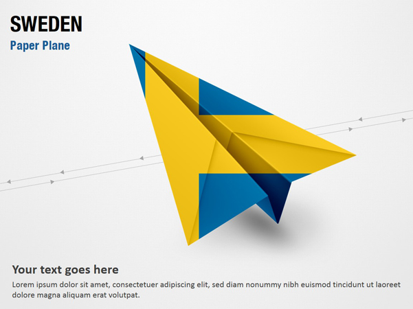 Paper Plane with Sweden Flag