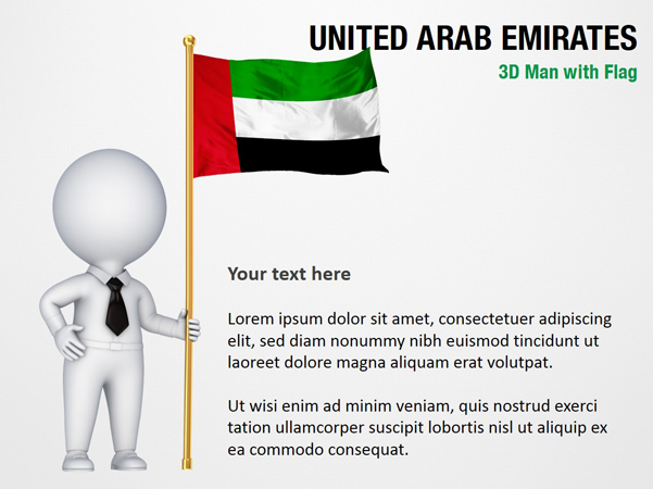 3D Man with United Arab Emirates Flag