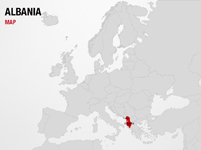 Albania on World Map
