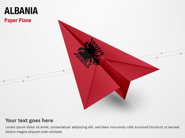 Paper Plane with Albania Flag