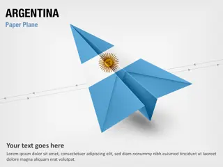 Avião de Papel com Bandeira da Argentina