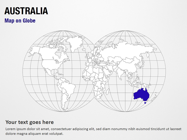 Australia Map on Globe