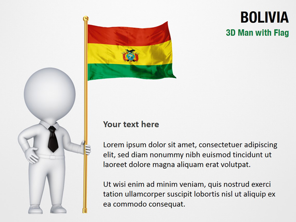 3D Man with Bolivia Flag
