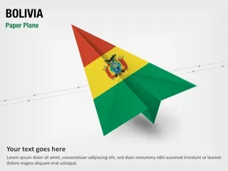 Avión de papel con bandera de Bolivia