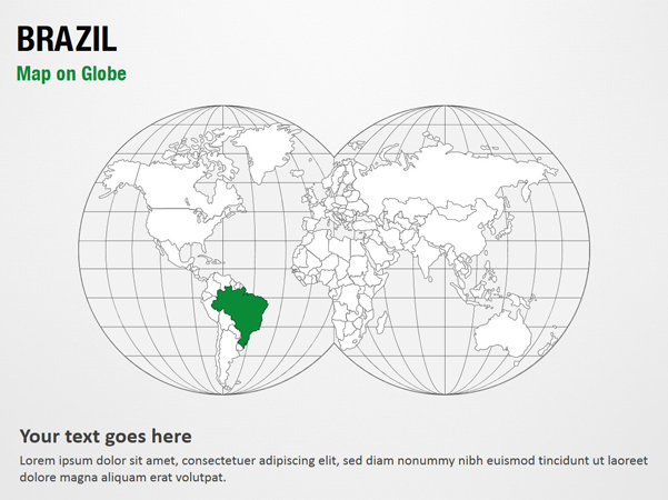 Brazil Map on Globe
