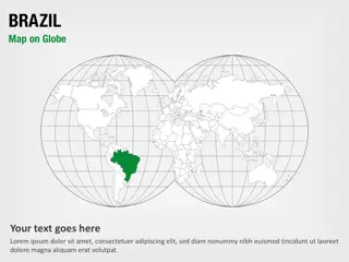 Mapa de Brasil en el globo