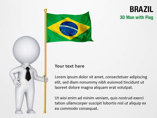 3D Man with Brazil Flag