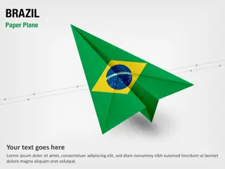 Papierflugzeug mit Brasilien-Flagge