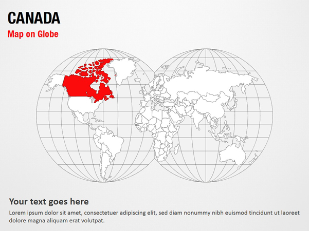 Canada Map on Globe