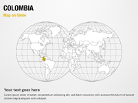 Colombia Map on Globe