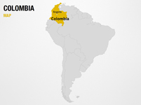 Colombia on World Map