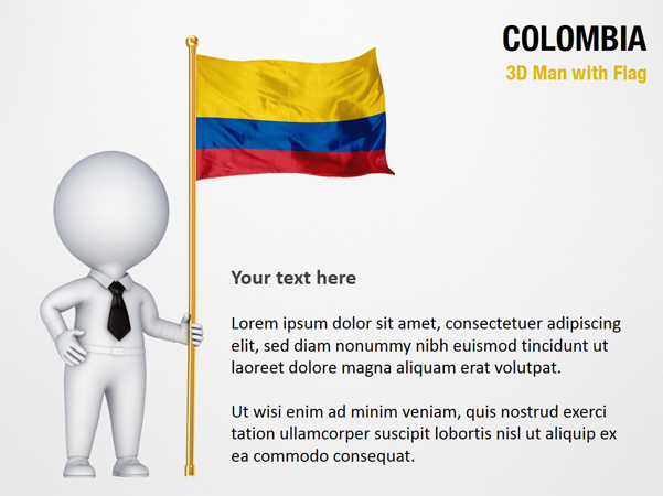3D Man with Colombia Flag