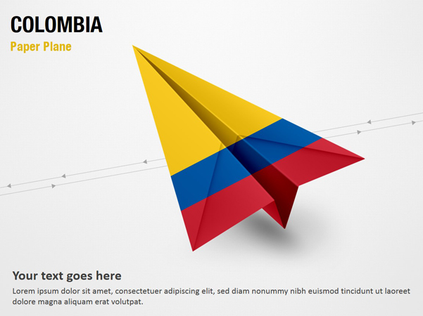 Paper Plane with Colombia Flag