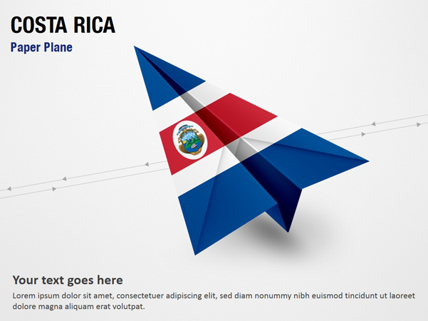 Paper Plane with Costa Rica Flag