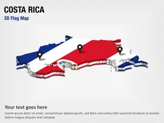 3D-Sektionskarte mit Costa Rica-Flagge