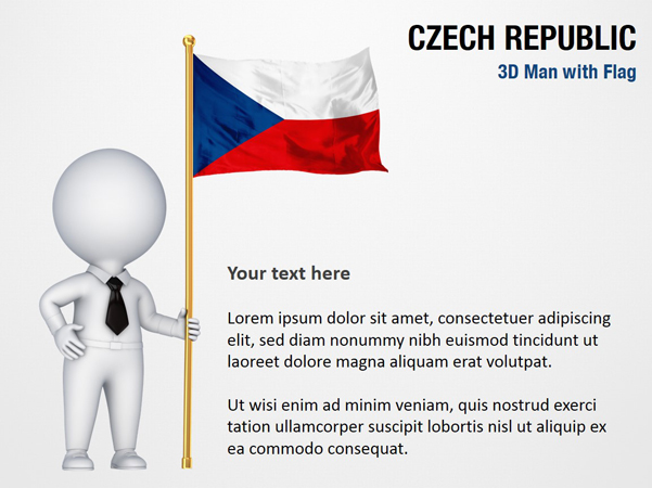 3D Man with Czech Republic Flag