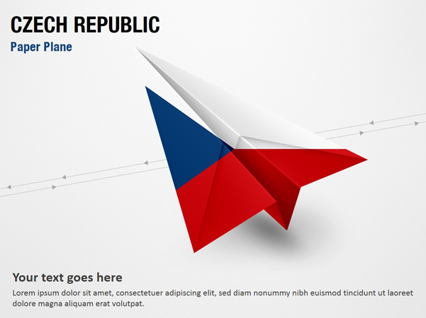Paper Plane with Czech Republic Flag