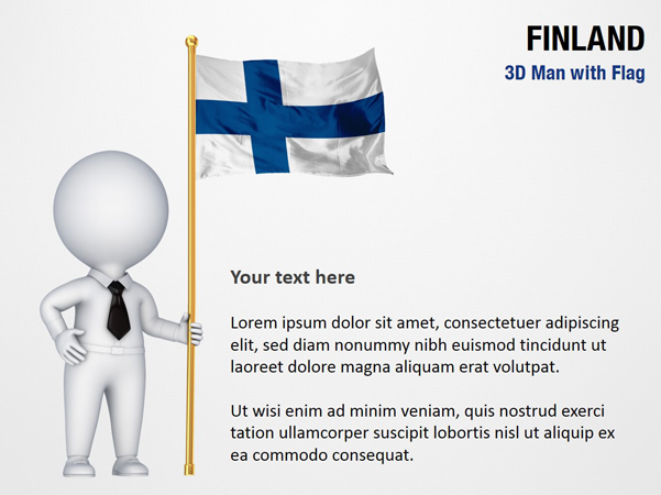 3D Man with Finland Flag
