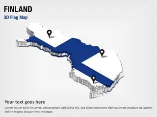 3D Abschnittskarte mit Finnland-Flagge