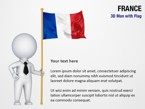 3D Man with France Flag