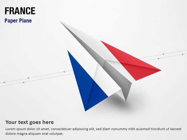 Paper Plane with France Flag