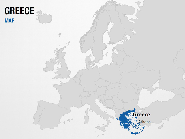 Greece on World Map