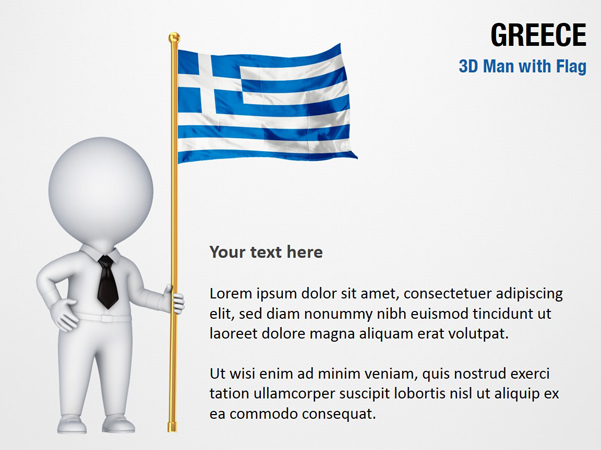 3D Man with Greece Flag