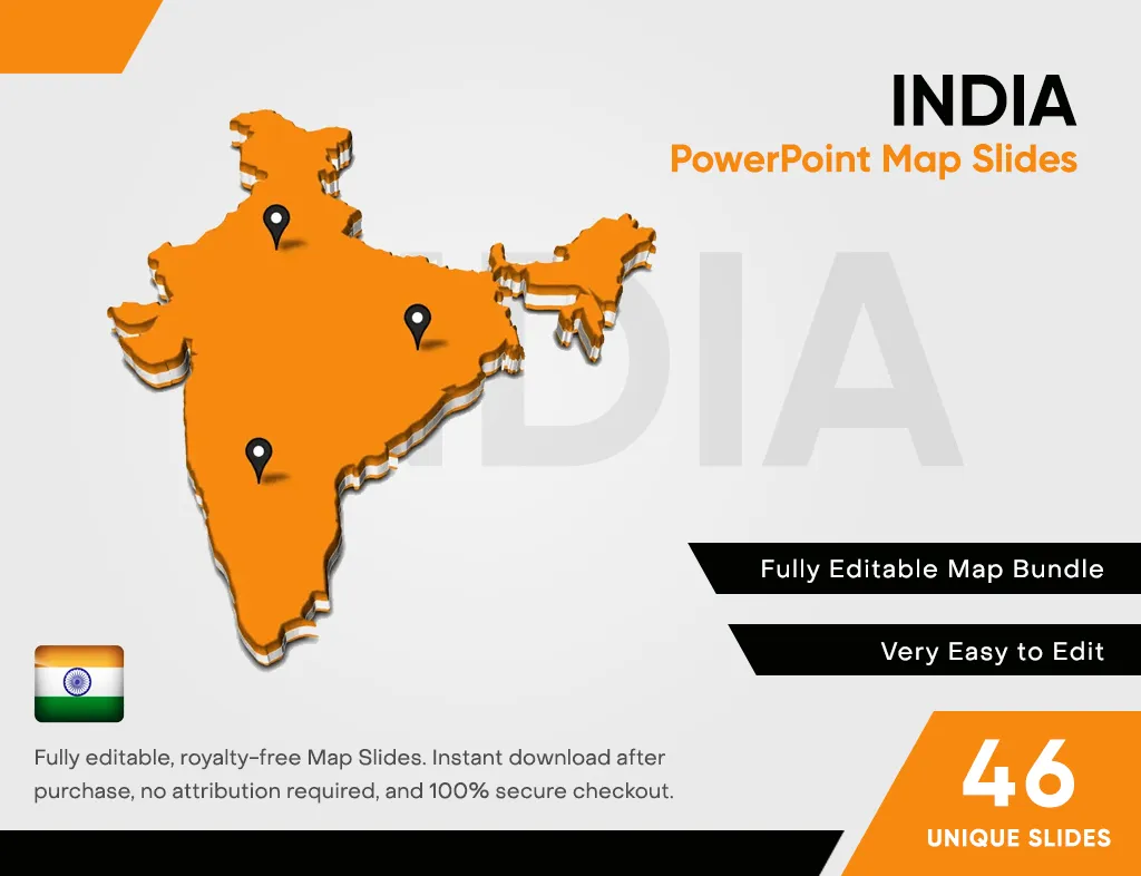 India PowerPoint Map Slides - India Map PPT Slides, PowerPoint Map ...