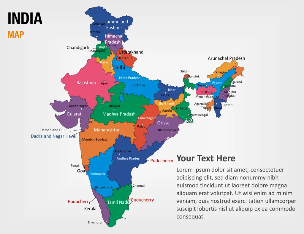 map of india for presentation