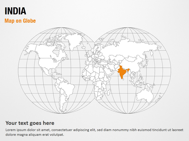 India Map on Globe