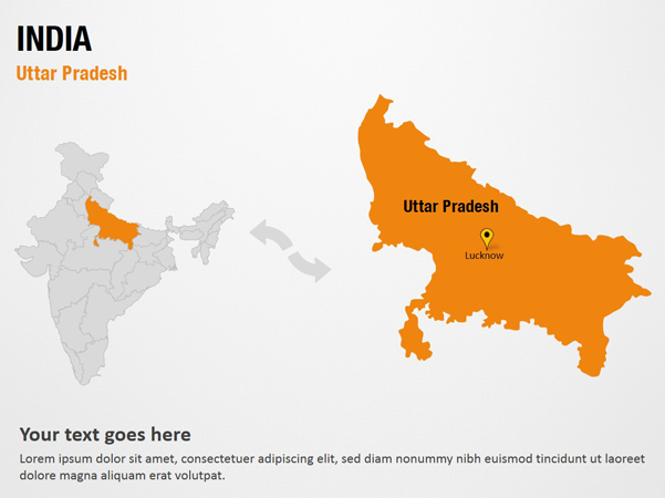 Uttar Pradesh India Powerpoint Map Slides Uttar Pradesh