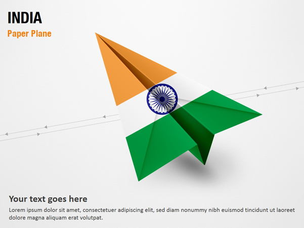 Paper Plane with India Flag