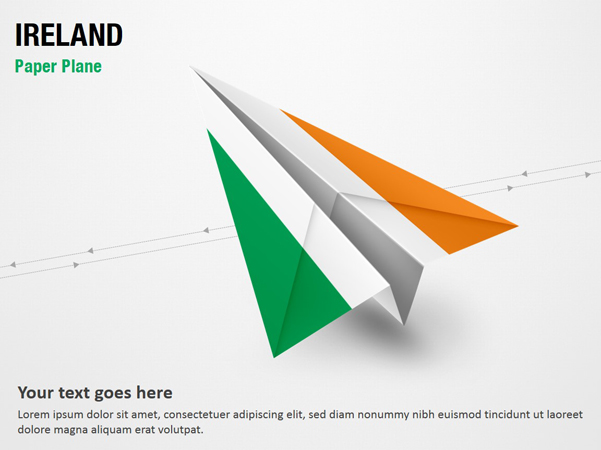 Paper Plane with Ireland Flag