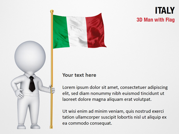 3D Man with Italy Flag