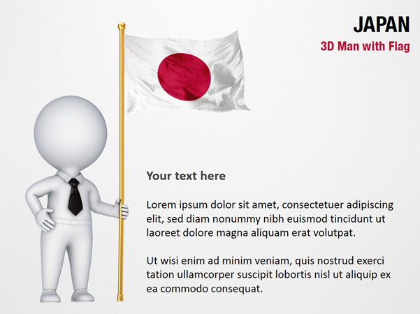 3D Man with Japan Flag