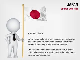 Hombre 3D con bandera de Japón