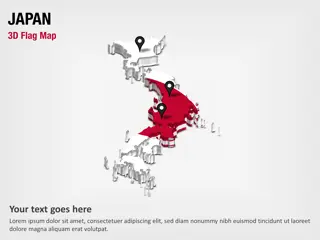 Mapa de sección 3D con bandera de Japón