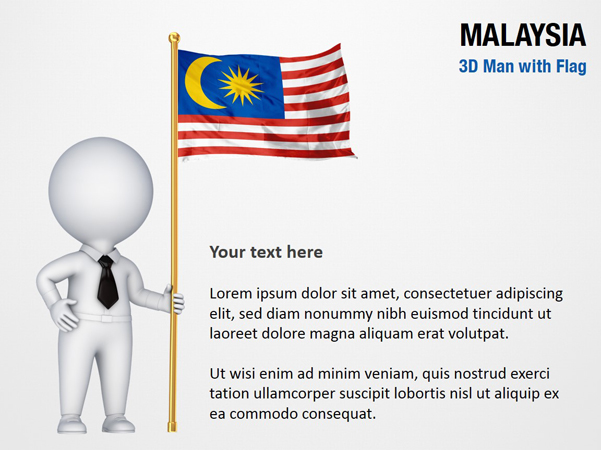 3D Man with Malaysia Flag